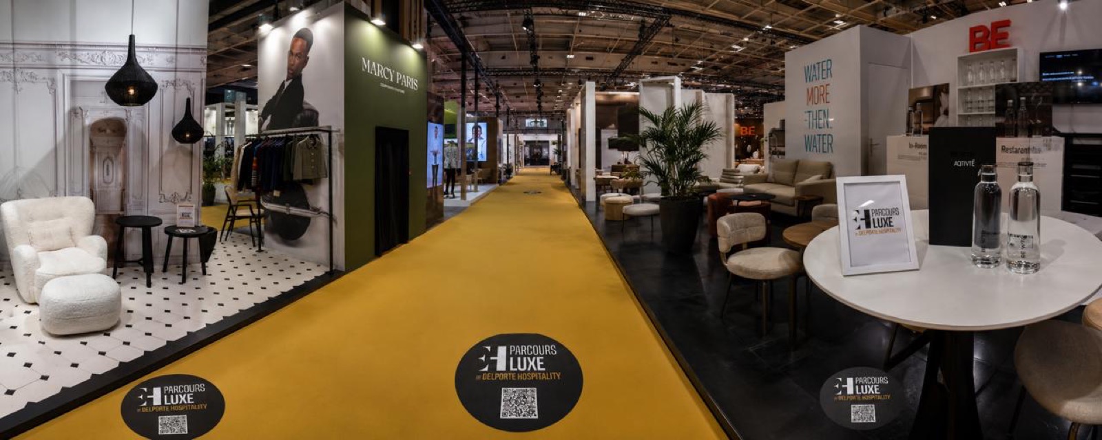 Le stand du Parcours Luxe EquipHotel by DELPORTE HOSPITALITY au salon EquipHotel Paris